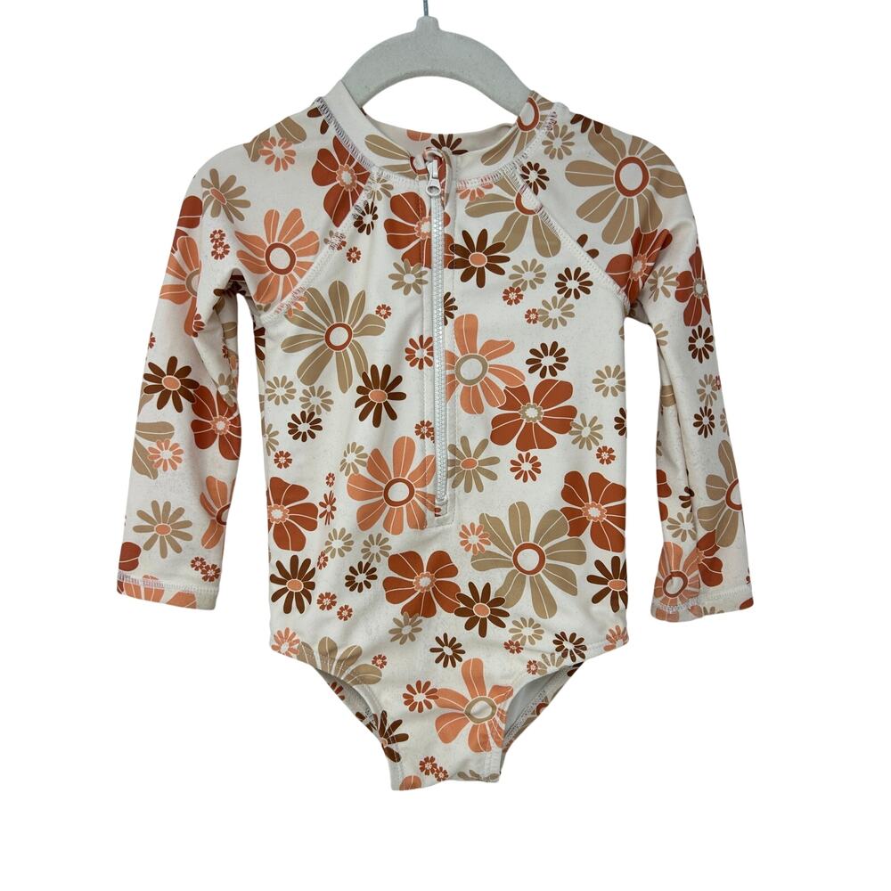 Little Co. Floral Long Sleeve One Piece Swimsuit - 18 Months